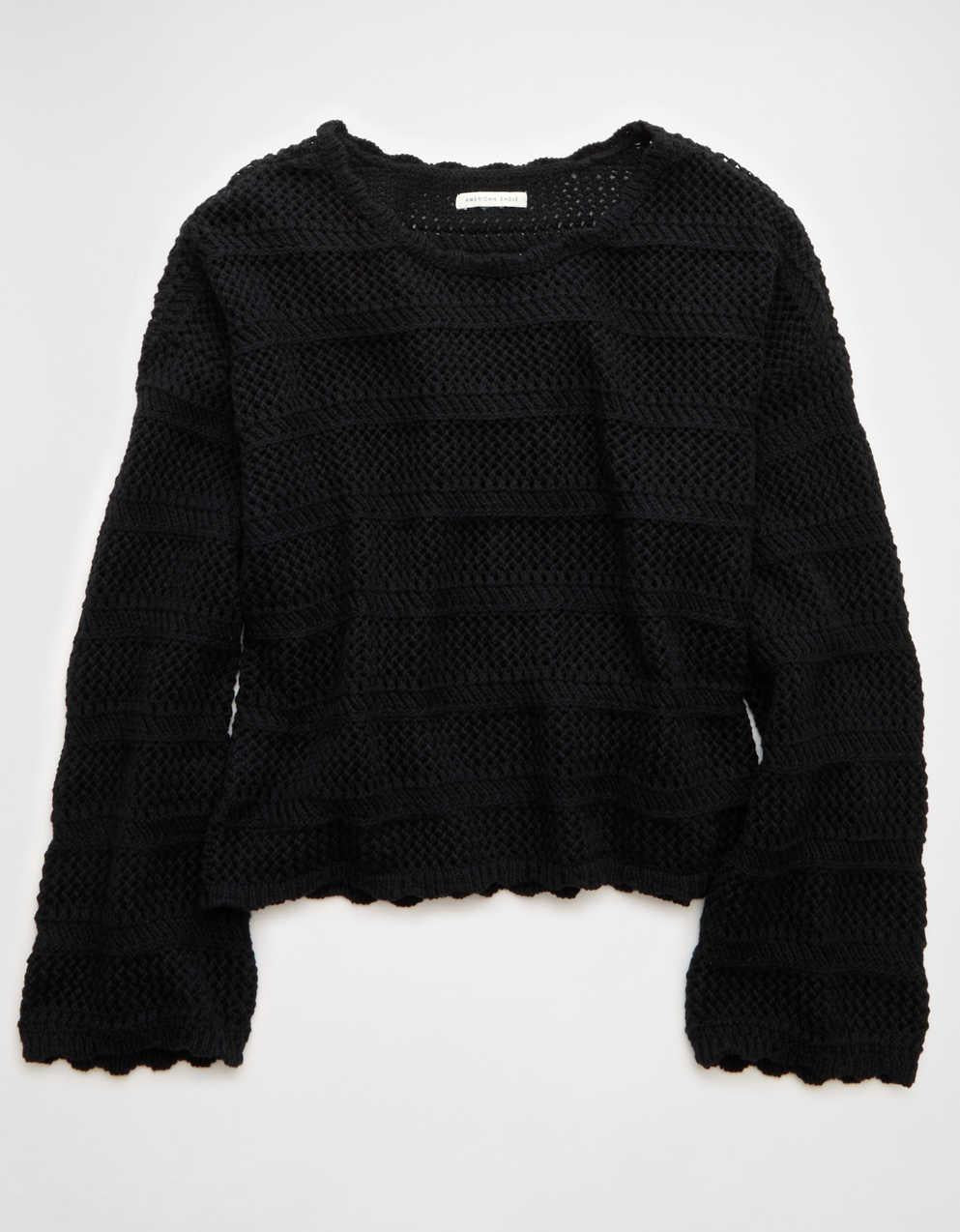 AE Cropped Crochet Sweater