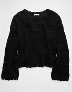 AE Cropped Crochet Sweater