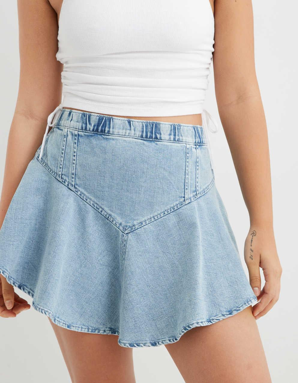 Aerie デニムサークル・ミニスカート