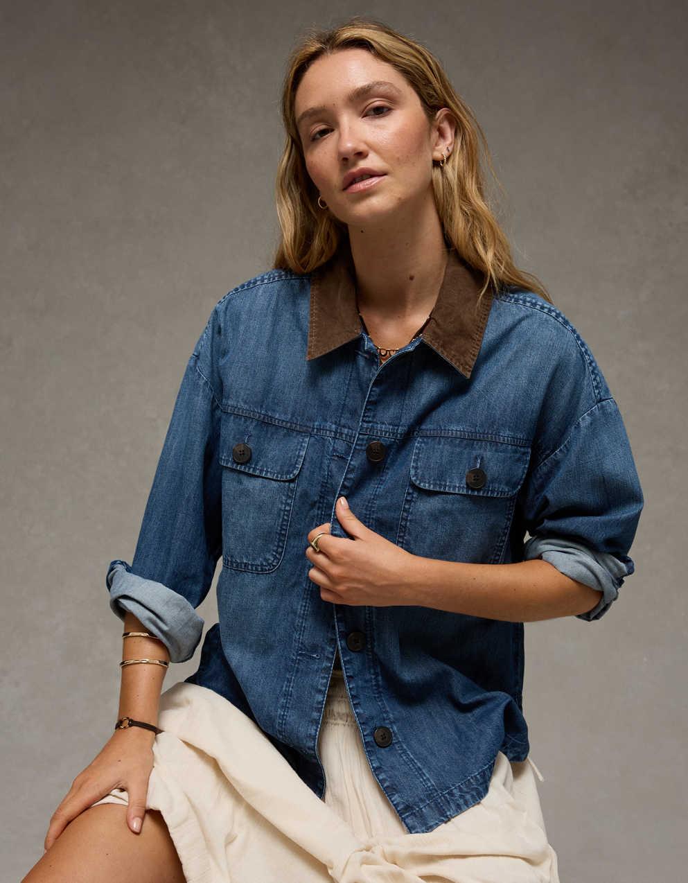 AE Lightweight Denim Shacket