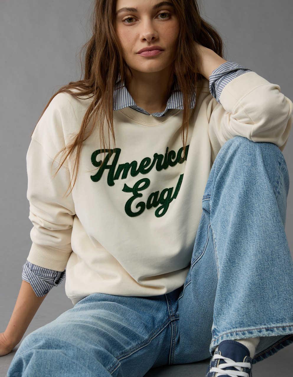 AEロゴグラフィックリラックスクルーネックスウェットシャツ