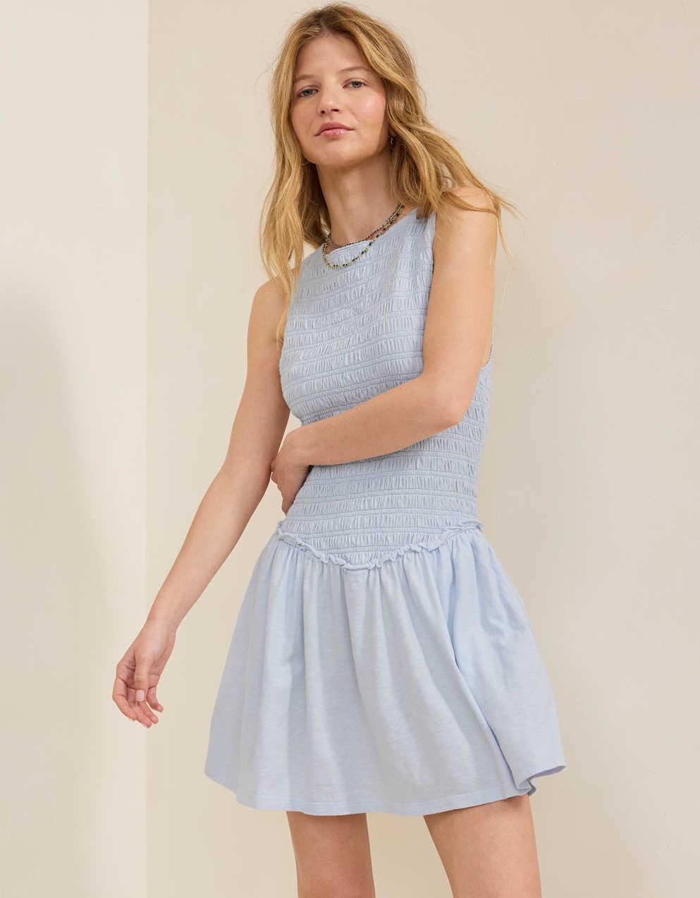 Aerie ハッピースト・スモックミニドレス