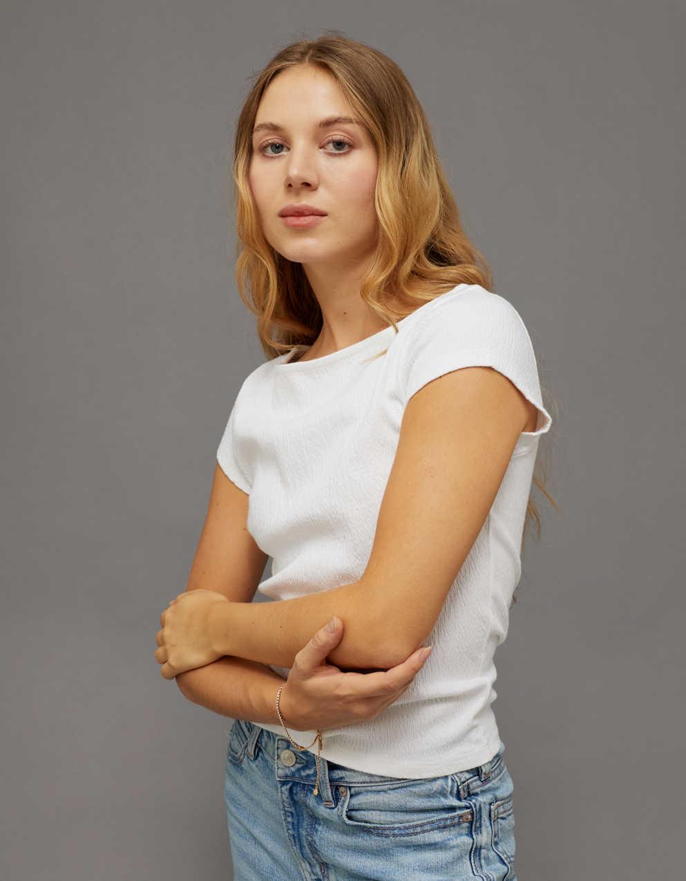 AE V-Neck Textured T-Shirt