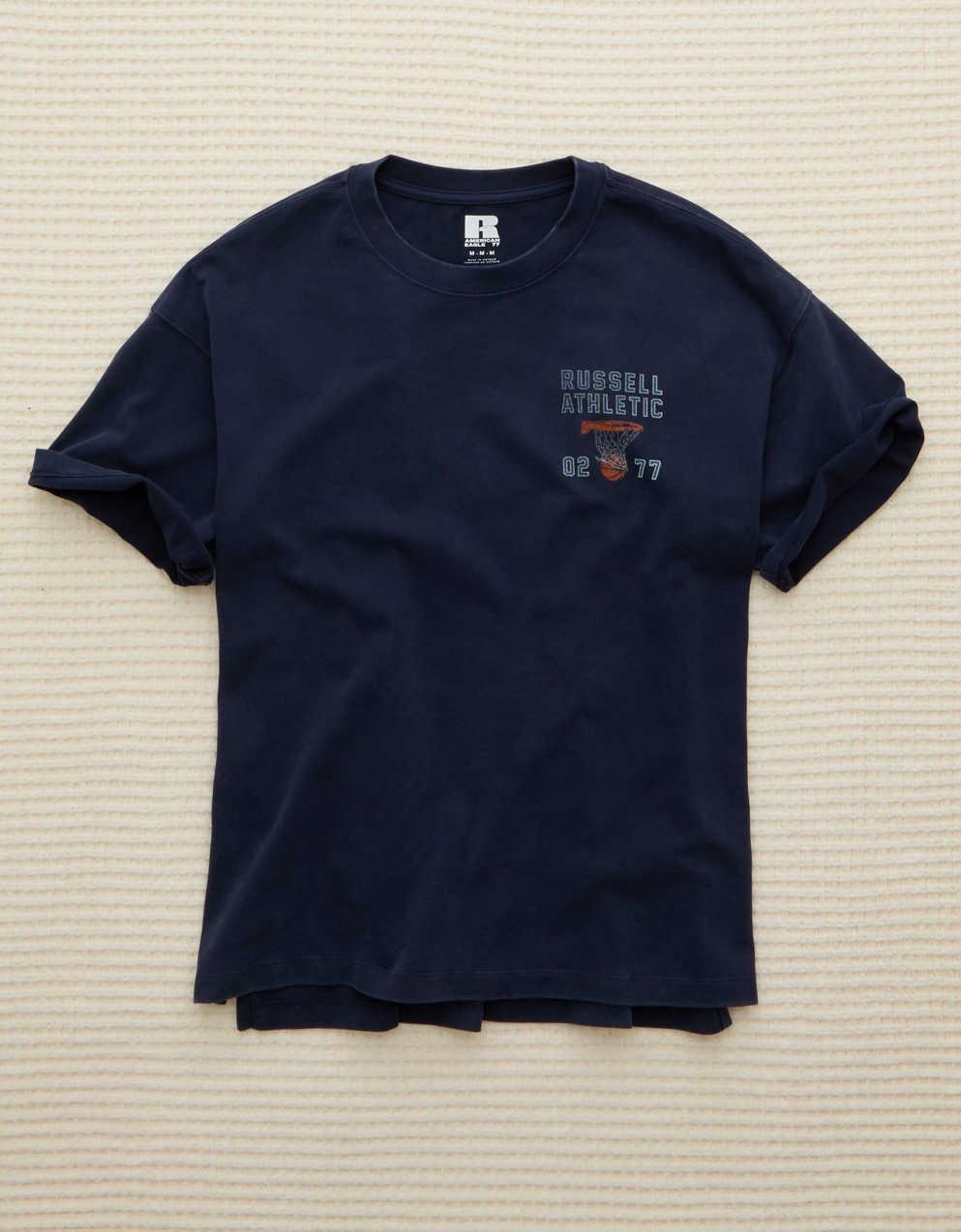 AE x Russell Athletic ヘビーウェイト バスケットボール グラフィックTシャツ