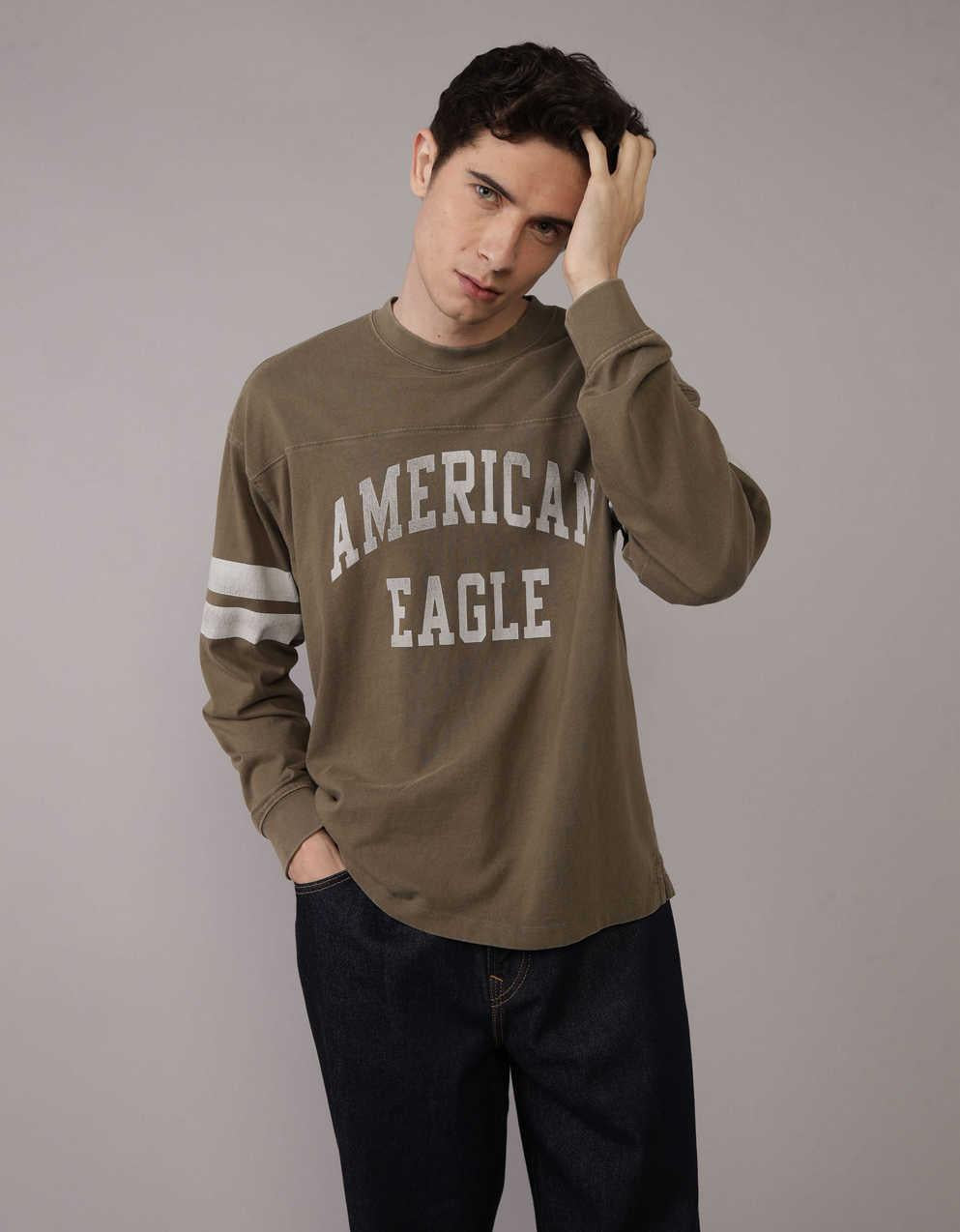 AEロングスリーブグラフィック・フットボールTシャツ