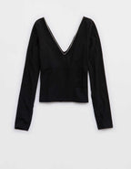 OFFLINE by Aerie Real Me XTRA リブ・オープンVネックTシャツ
