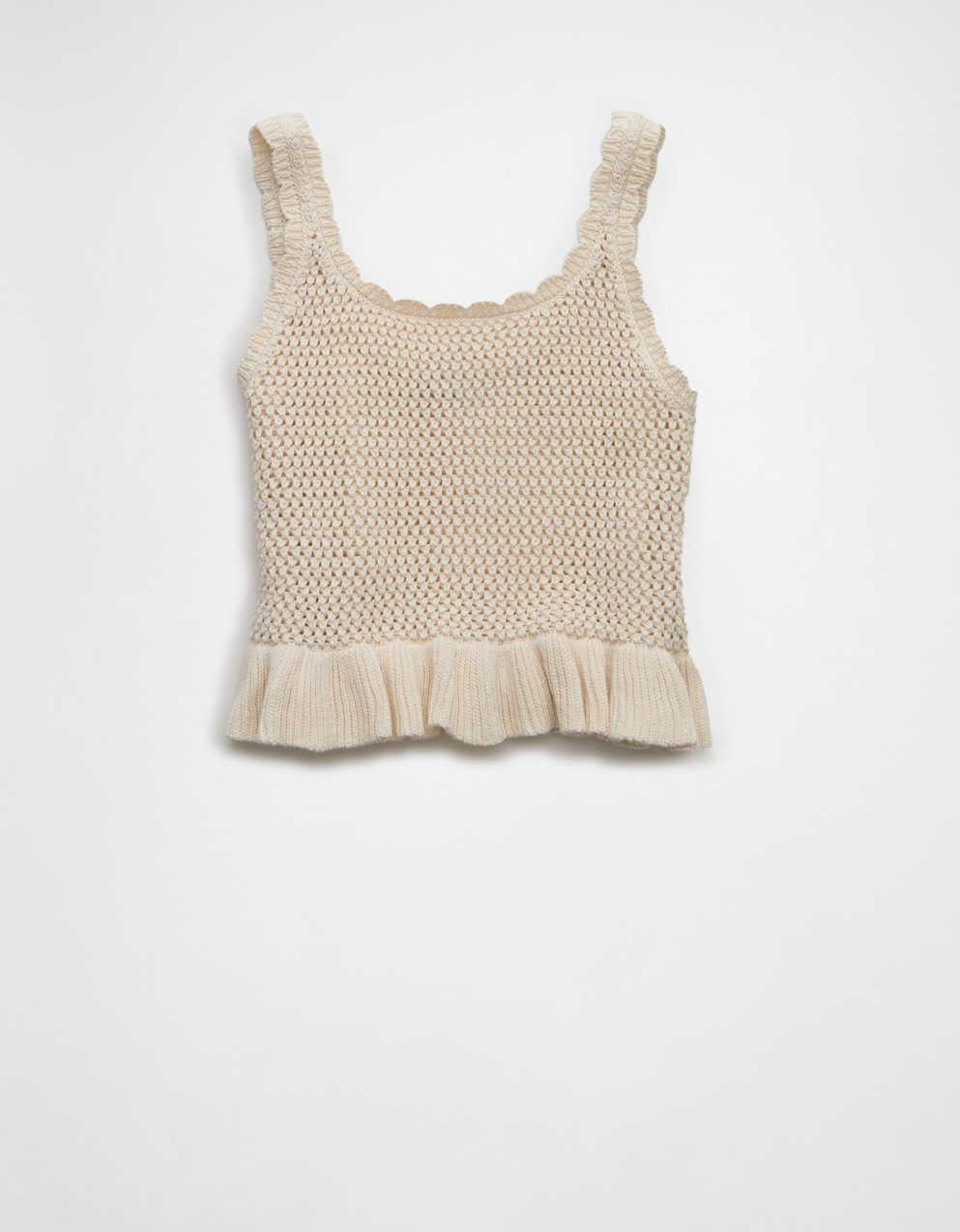 AE Crochet Peplum Tank Top