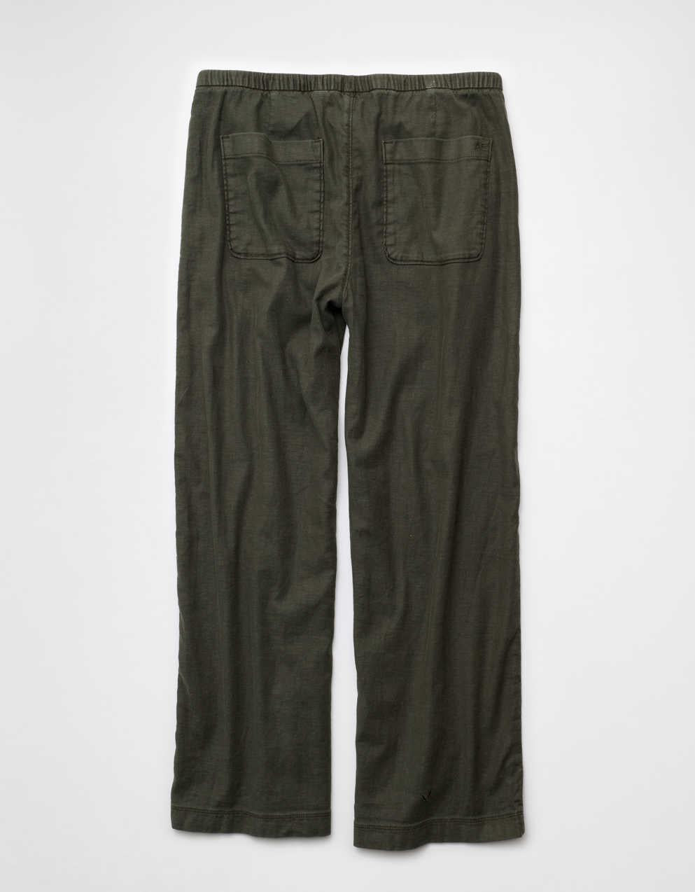 AE Low-Rise Linen-Blend Pull-On Pant