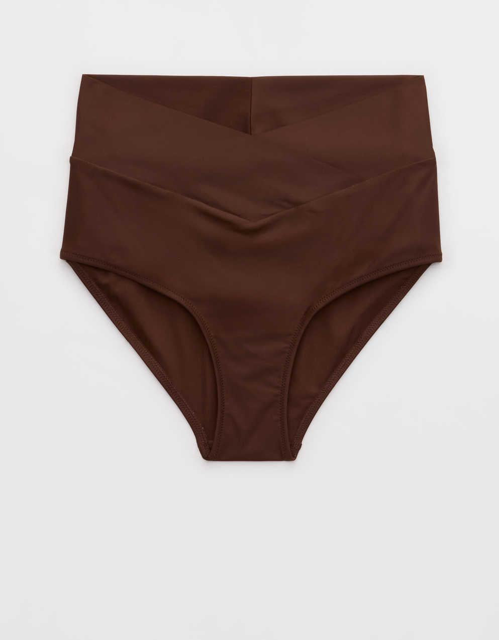Aerie High Rise Full Coverage Crossover Bikini Bottom