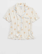Aerie Real Soft® 半袖パジャマシャツ「OVERSLEPT」