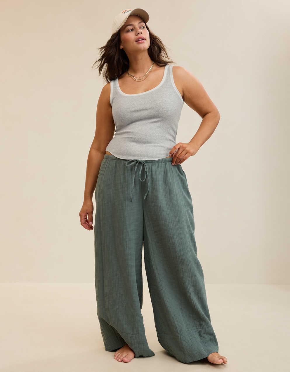 Aerie リブ・スクープネック・タンクトップ