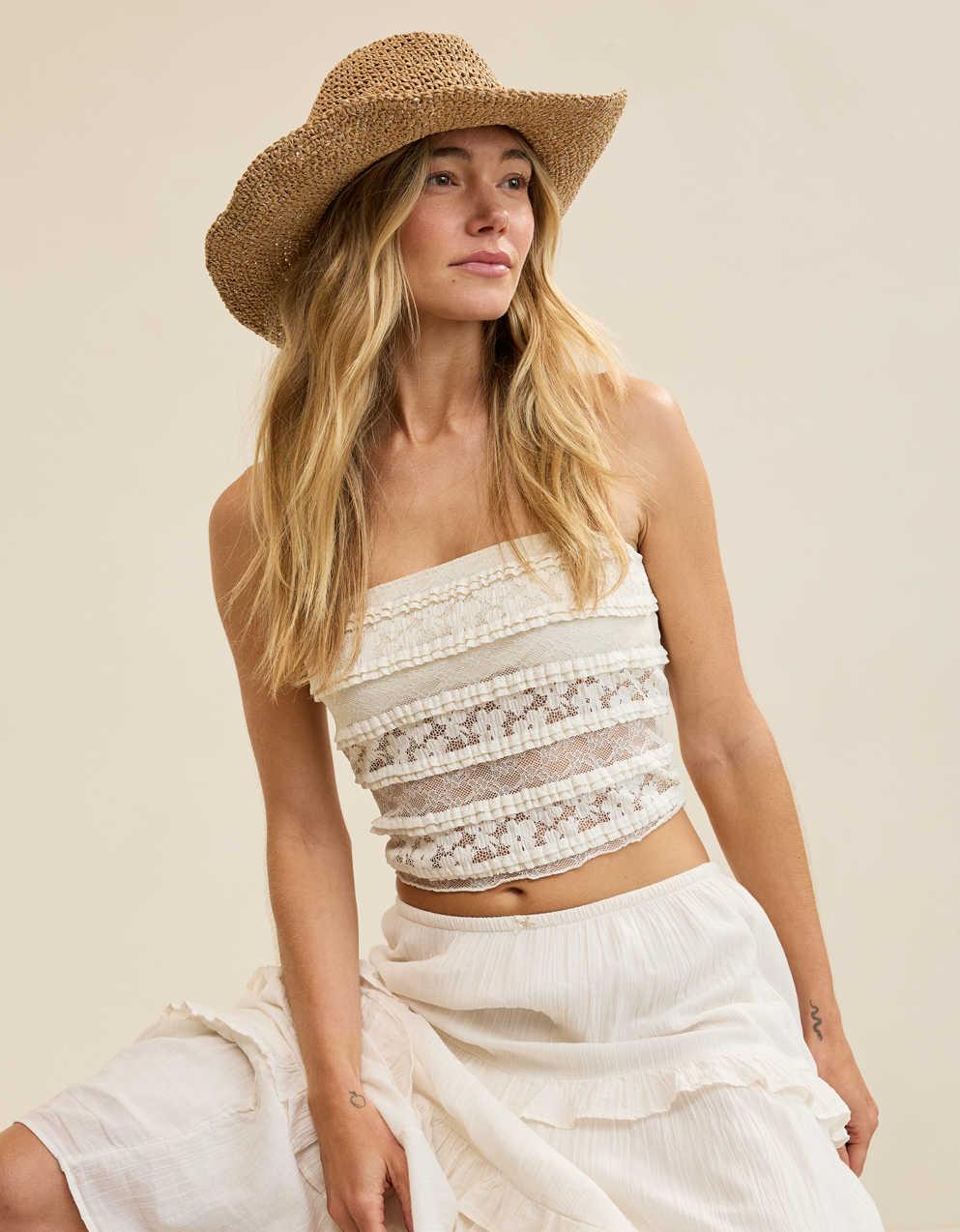 Aerie シマストロー カウボーイハット