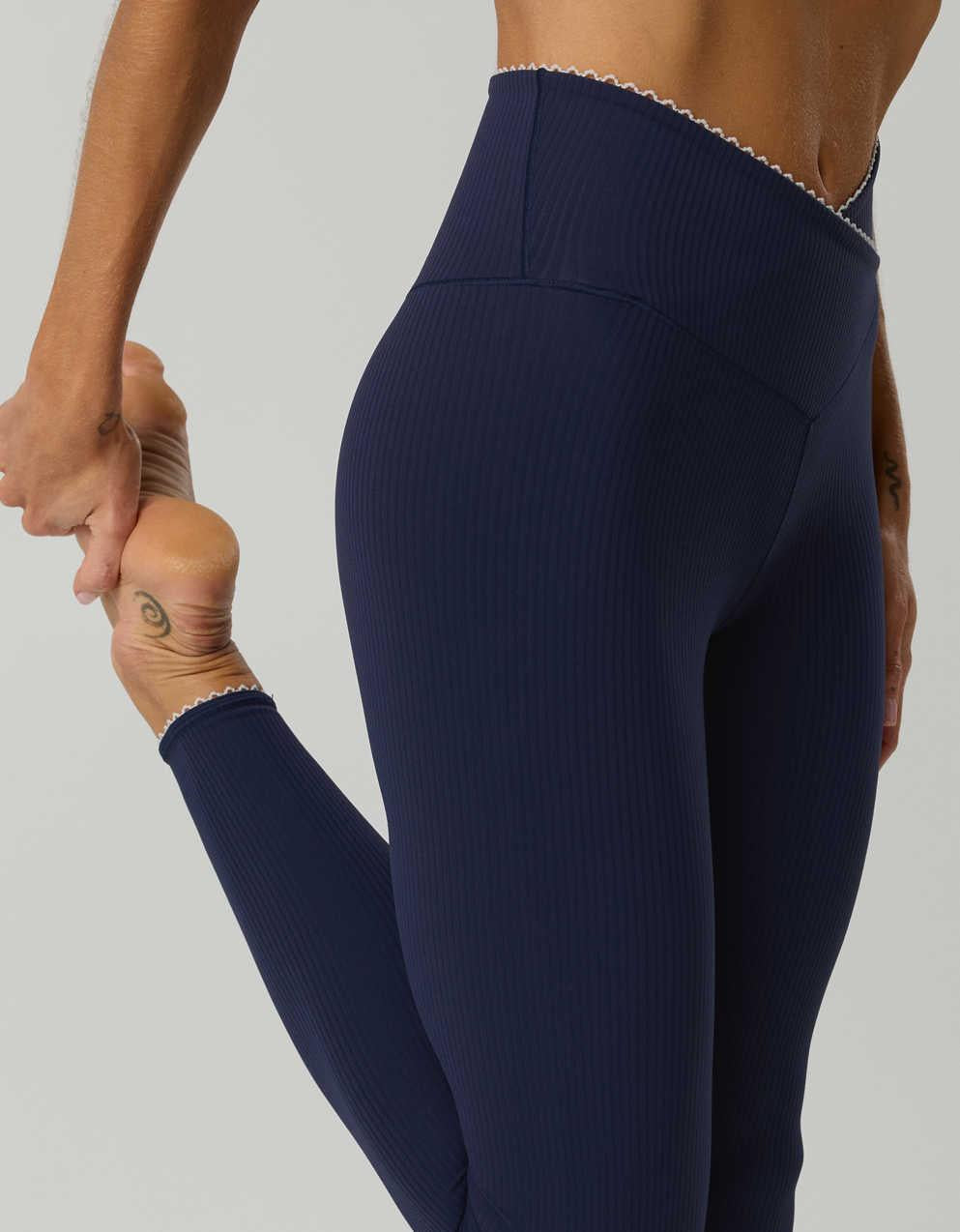 OFFLINE By Aerie Real Me XTRA Ribbed Picot Trim クロスオーバー・レギンス