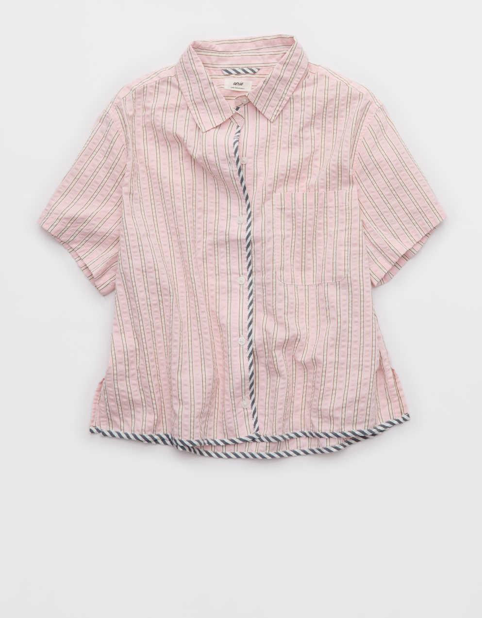 Aerie Seersucker Short Sleeve Pajama Top
