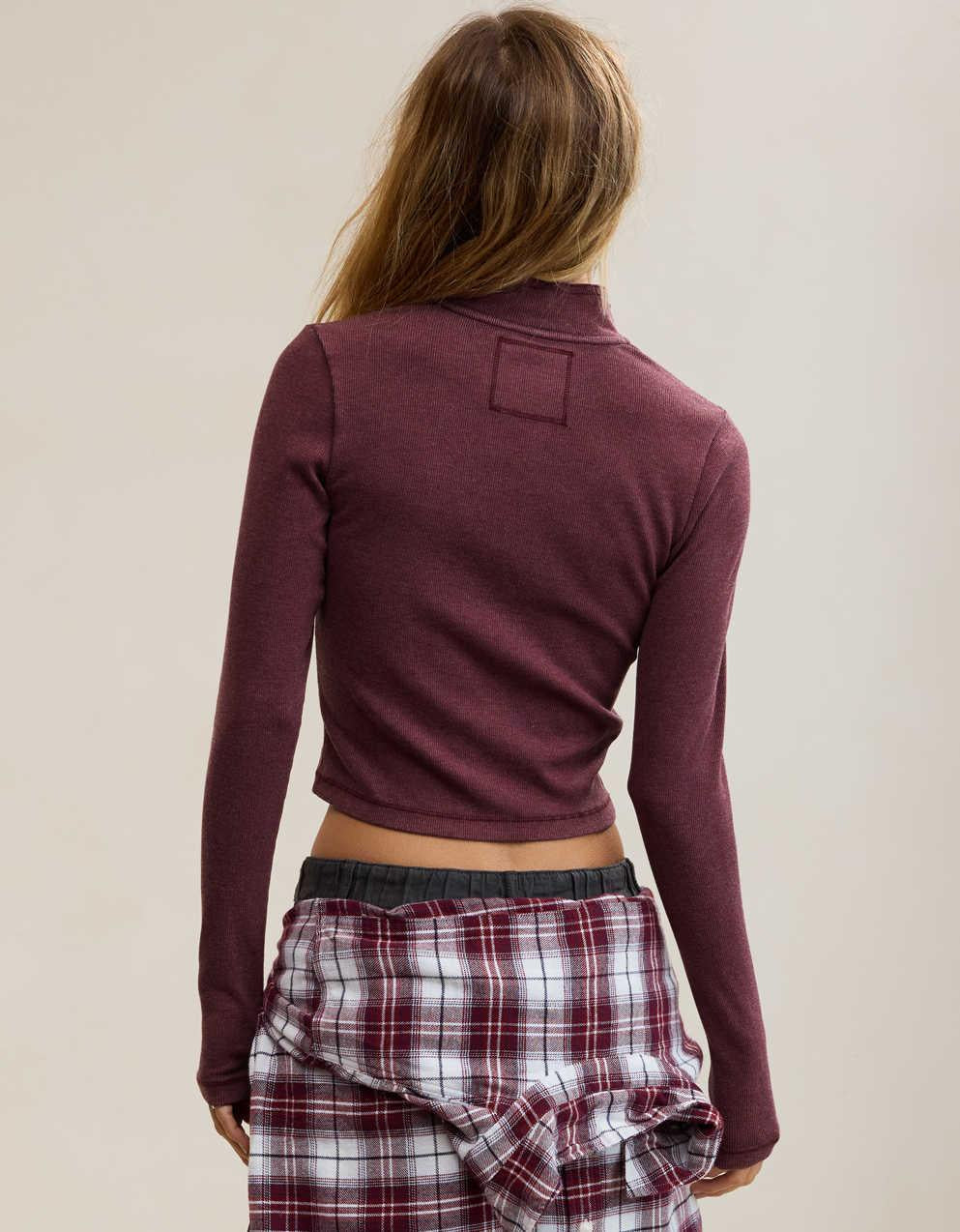 Aerie 長袖クォータージップTシャツ