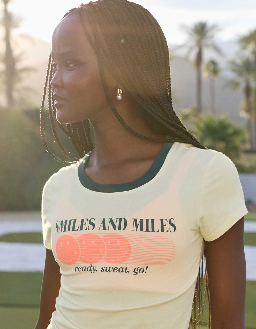 OFFLINE By Aerie｜スマイリー®ストレッチリンガーTシャツ