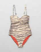 Aerie Ruched Cut Out Bandeau Full Coverage ワンピース水着