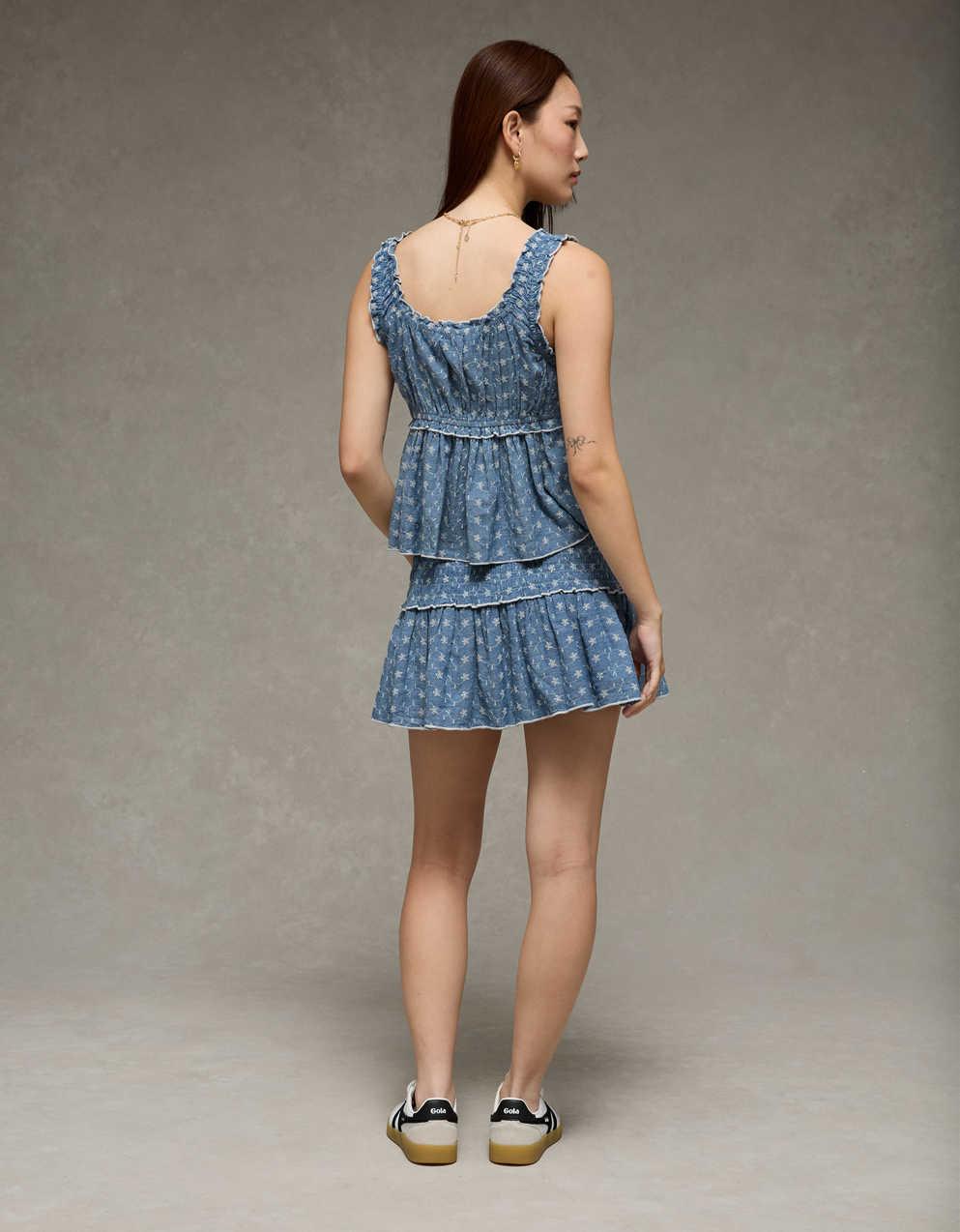 AE Ruched Strap Cropped Tank Top