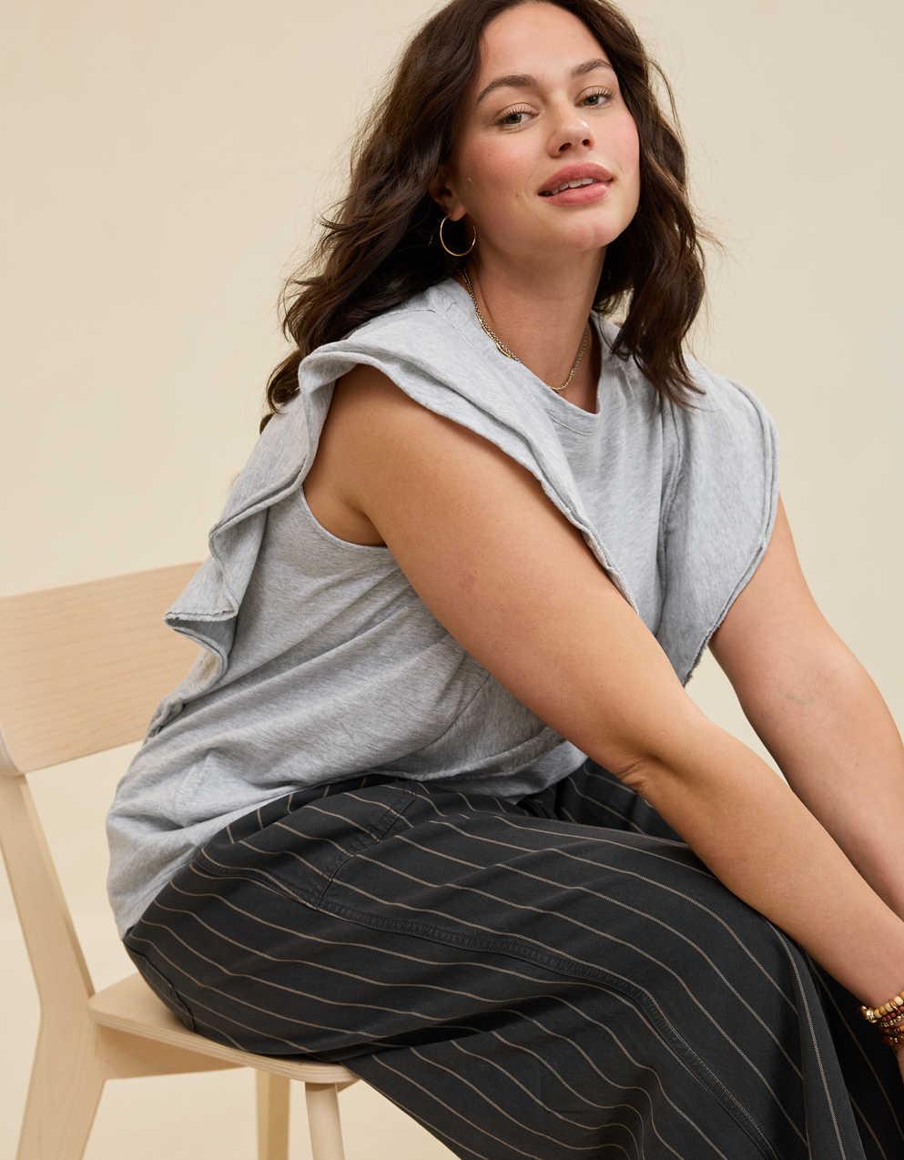 Aerie フラッタースリーブTシャツ