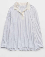 Aerie Cozy Polo Boyfriend T-Shirt