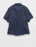 Aerie Seersucker 半袖パジャマトップ
