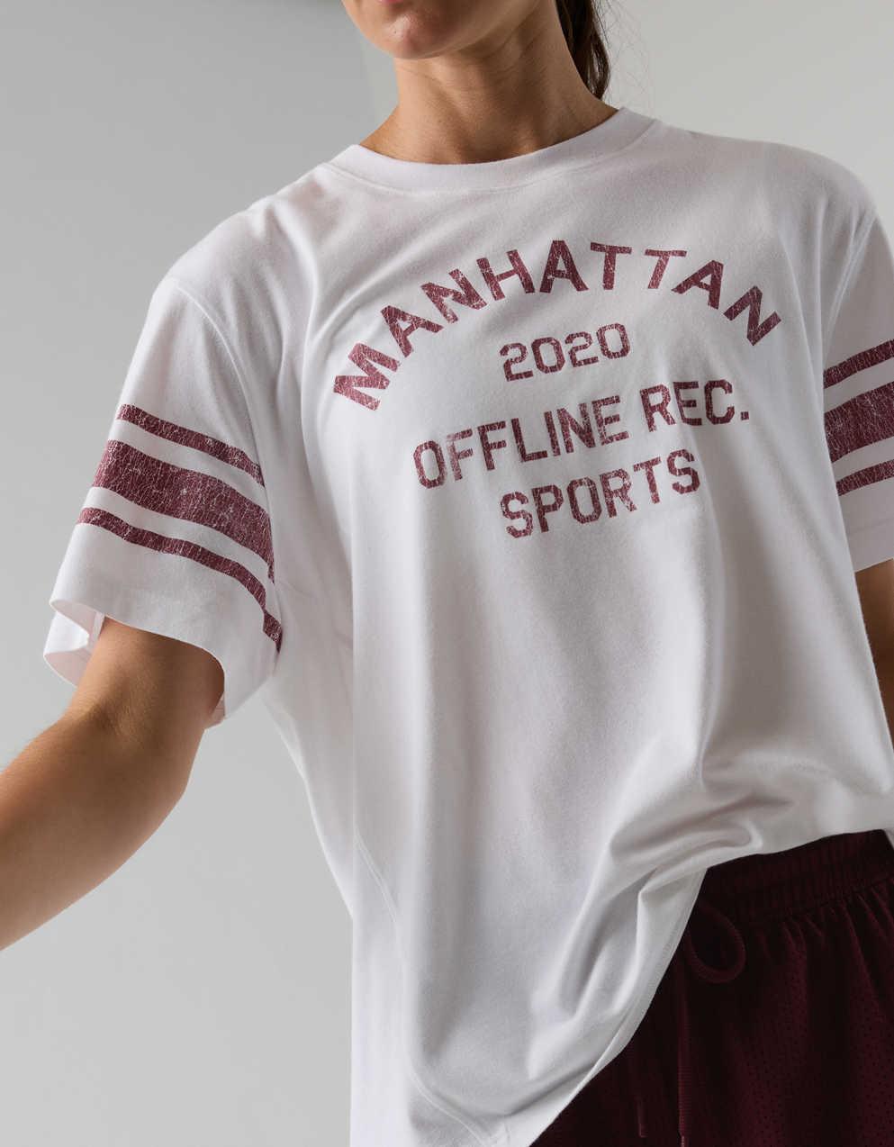 OFFLINE by Aerie 「Let's Stretch」シーム入りボーイフレンドTシャツ