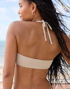 Aerie ピケ素材 シャーリング入りバンドゥビキニトップ