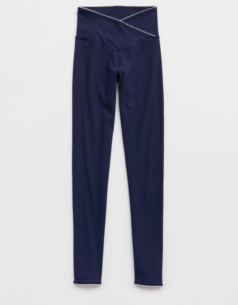 OFFLINE By Aerie Real Me XTRA Ribbed Picot Trim クロスオーバー・レギンス