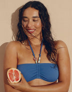 Aerie ピケ素材 シャーリング入りバンドゥビキニトップ