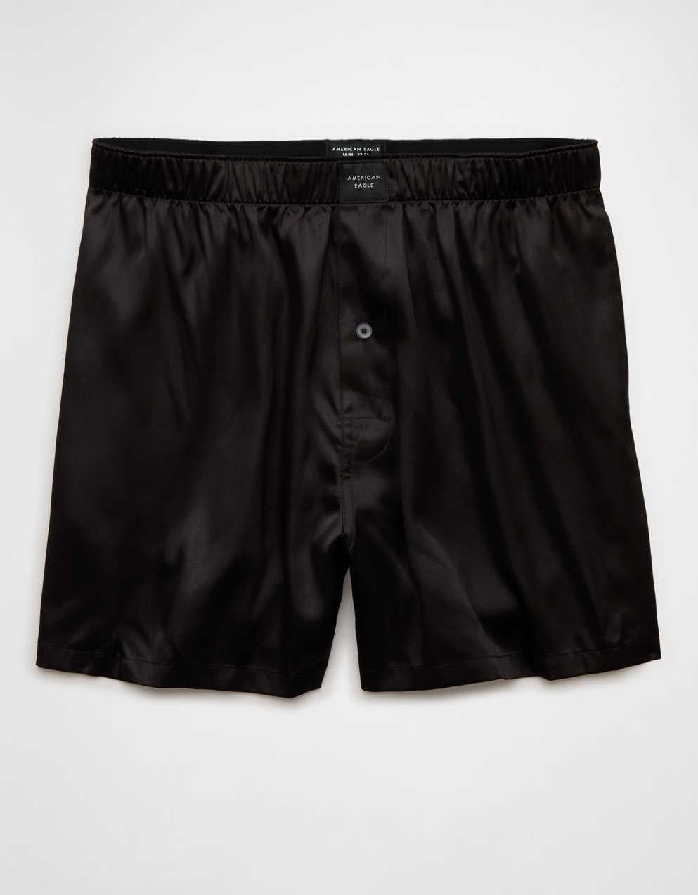 AEOメンズ・ソリッド・サテン・ポケット・ボクサー・ショートパンツ