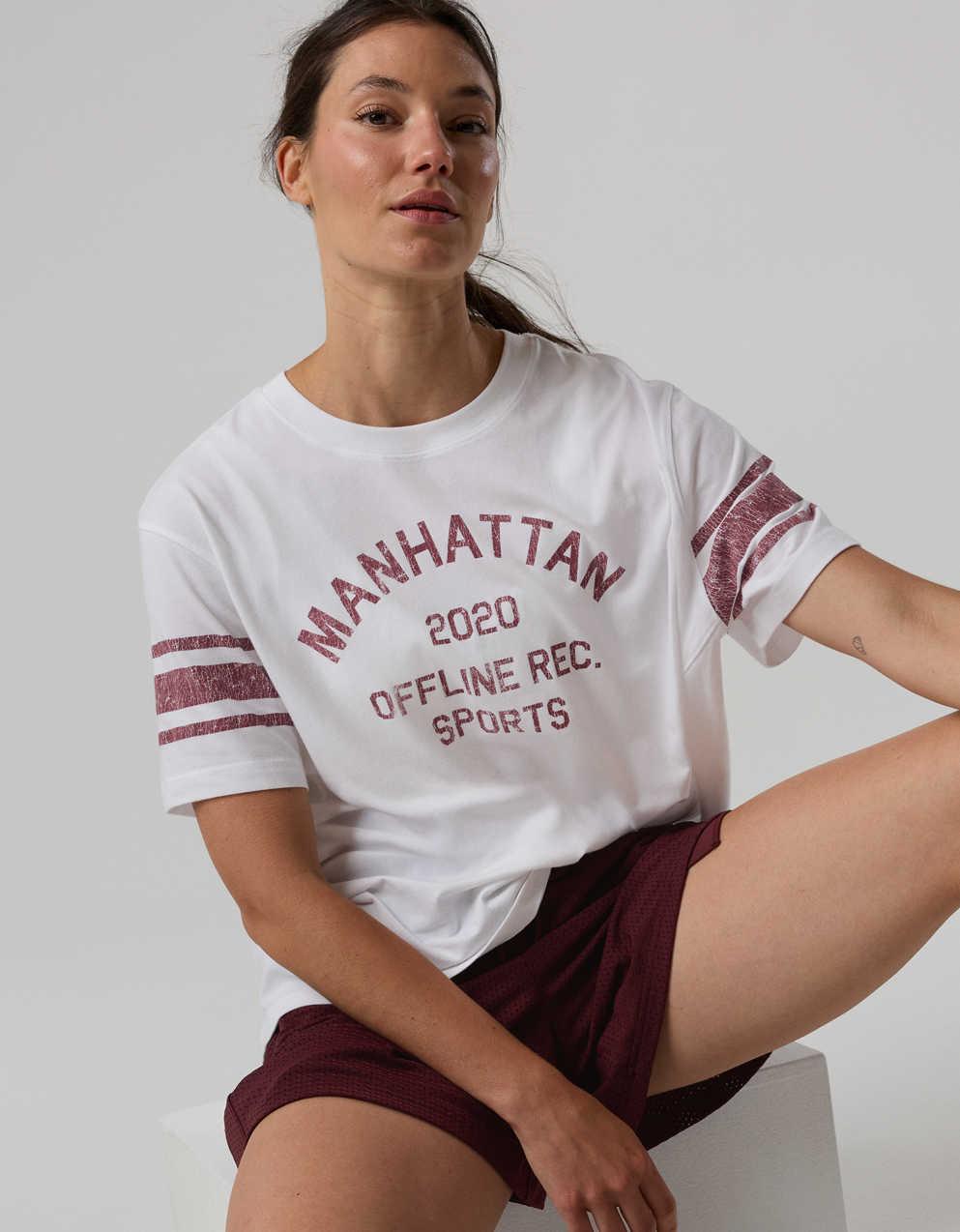 OFFLINE by Aerie 「Let's Stretch」シーム入りボーイフレンドTシャツ