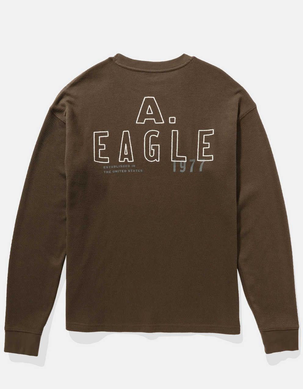 AE オーバーサイズ ロングスリーブ エレベイテッド ロゴ グラフィック サーマル Tシャツ