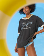 Aerie｜スマイリー®オーバーサイズ・クルー・ボーイフレンドTシャツ