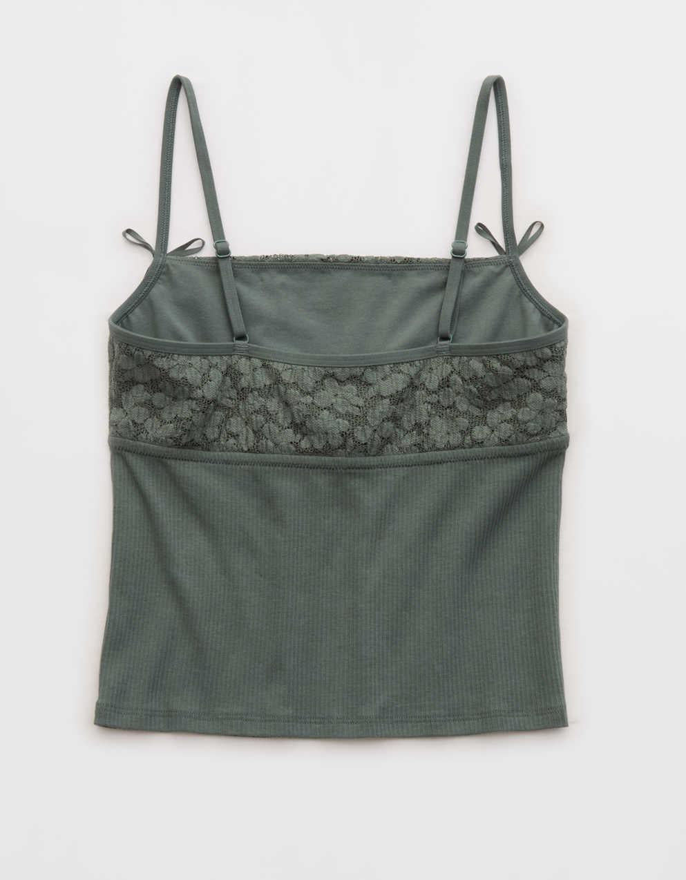 Superchill・コットン・リブ・フェスティバル・レース・タンクトップ