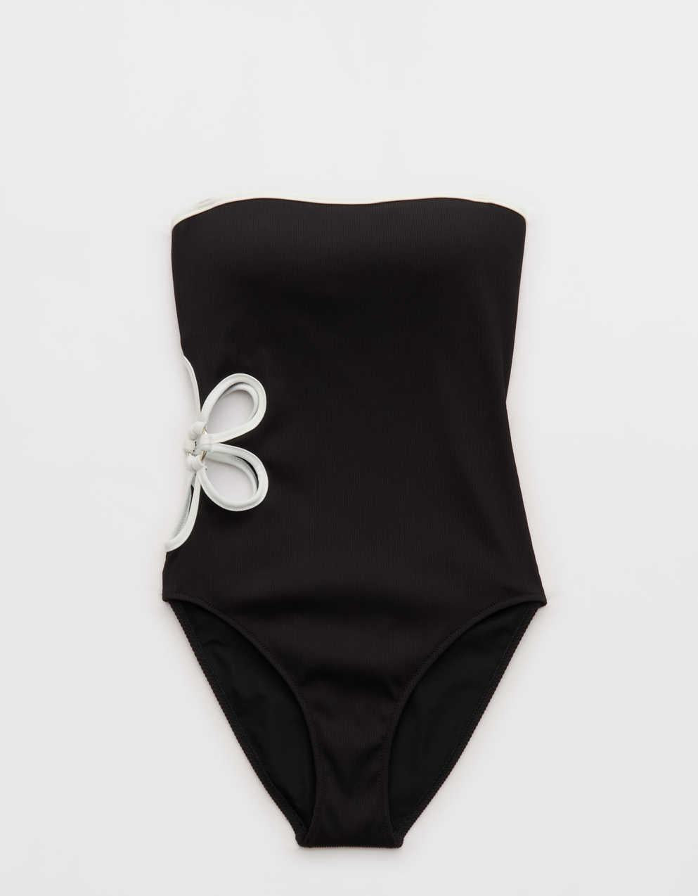 Aerie デイジーバンドゥフルカバレッジリブワンピース水着