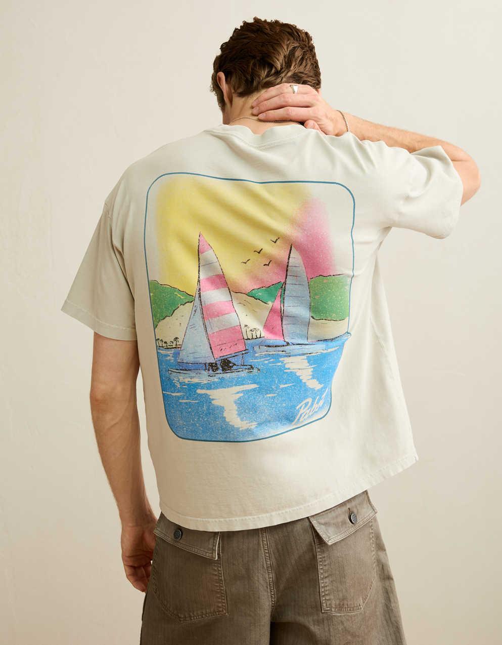 AE ボクシーフィット パブスト・ブルーリボン グラフィックTシャツ