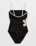 Aerie デイジーバンドゥフルカバレッジリブワンピース水着
