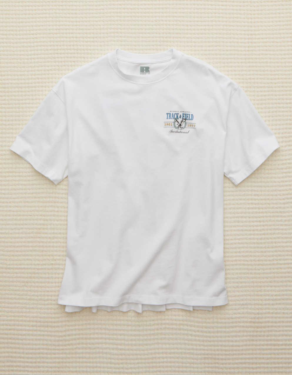 AE x Russell Athletic ヘビーウェイト陸上グラフィックTシャツ