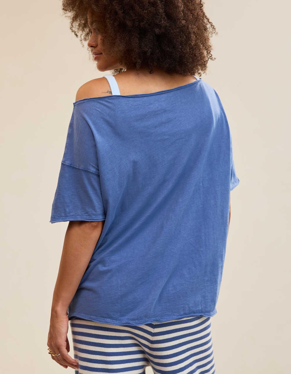 Aerie オフ・ザ・ショルダー オーバーサイズ・ボーイフレンドTシャツ