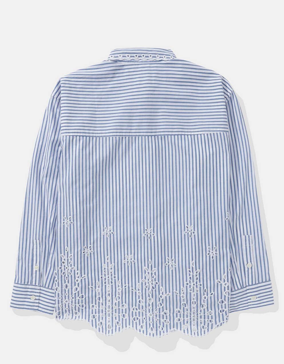 AE Embroidered Perfect Button-Up Shirt