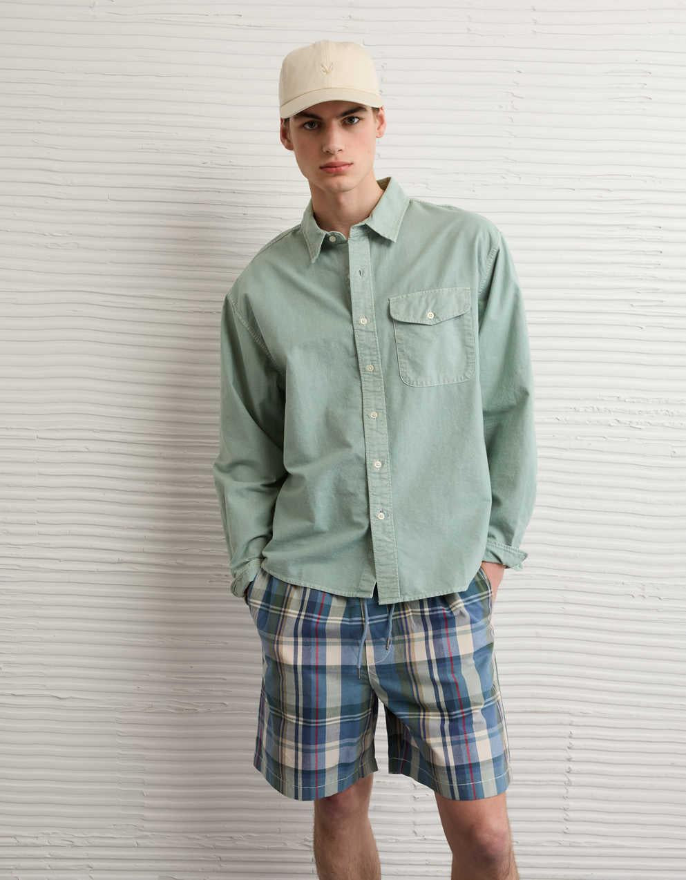 AE Relaxed Oxford Button-Up Shirt