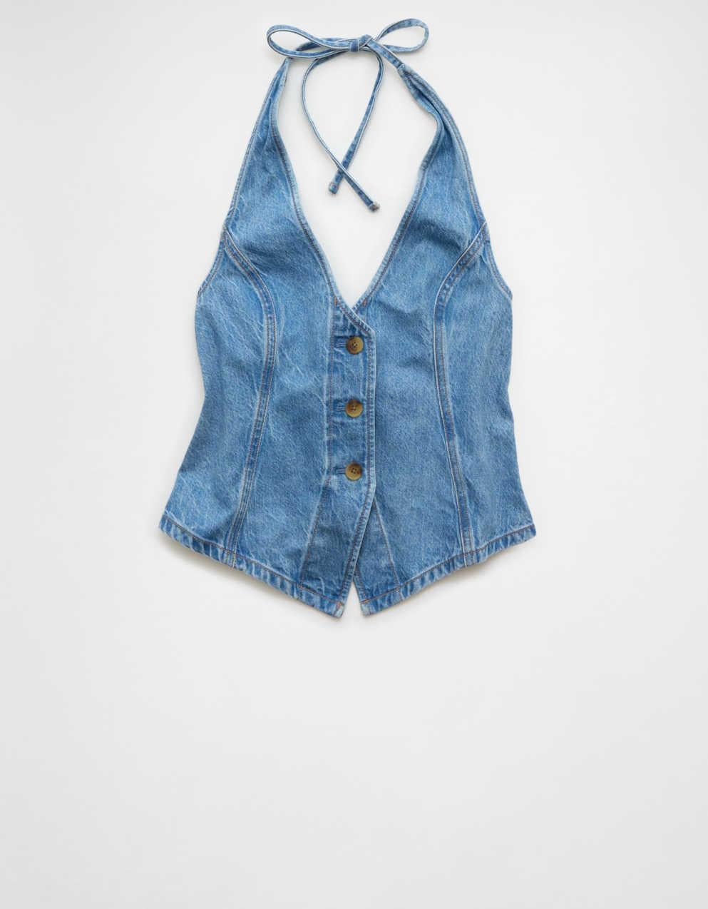 AEデニム・タイバック・ベスト