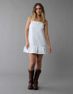 AE Denim Ruffle Mini Shift Dress