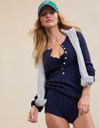Aerie Cotton Cable Henley Sweater